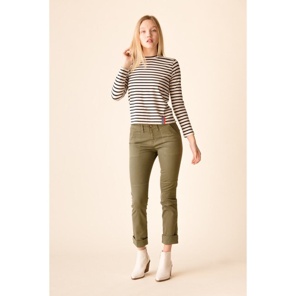 Veronica Beard Army Green Adrina Skinny Mid Rise Crop Pants Size 25